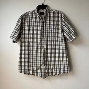 Wrangler Men's Large Plaid Button‎ Down Short Sleeve T-shirt